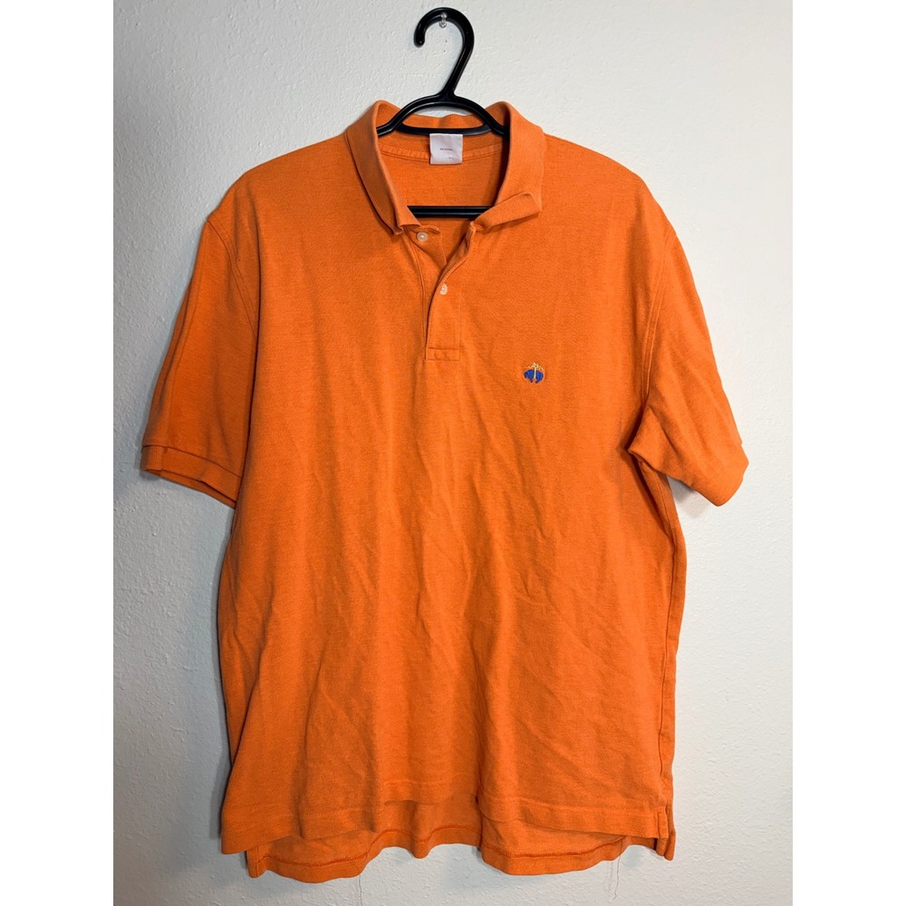 Brooks Brothers Performance Polo Shirt Orange Original Fit Cotton Mens Large